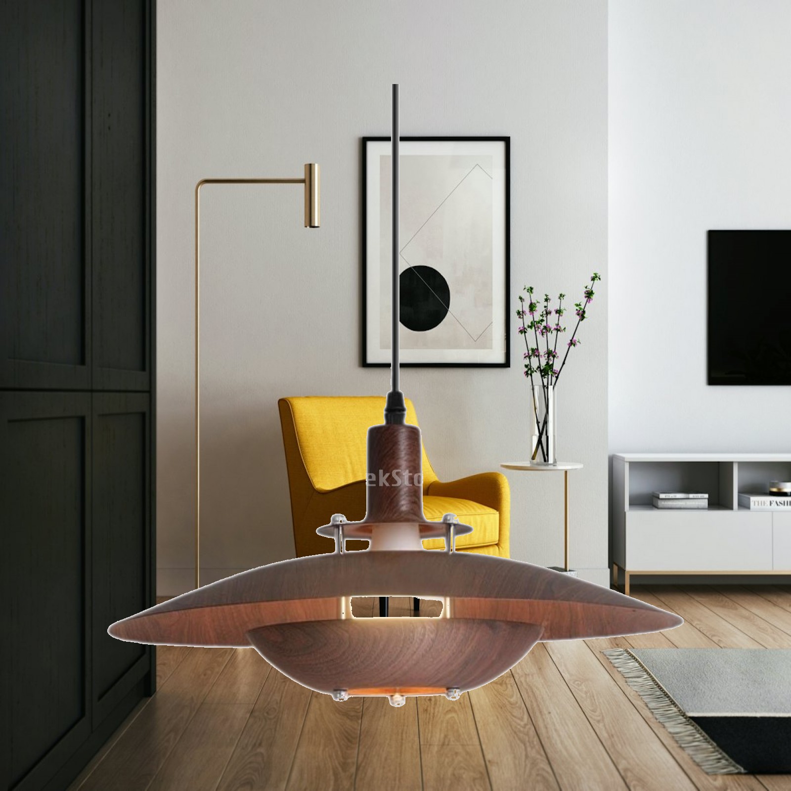 Interior Design Living Room And Kitchen - โคมไฟเพดานสไตล์คันทรีแบบเรียบง่าย โคมไฟระย้าเหล็กสำหรับห้องครัว ห้องนั่งเล่น ดีไซน์ตกแต่งภายในทันสมัย