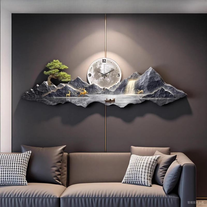 นาฬิกาแขวนผนังดีไซน์หรูหรา เงี - Interior Design Living Room And Kitchen บทวิจารณ์และราคา