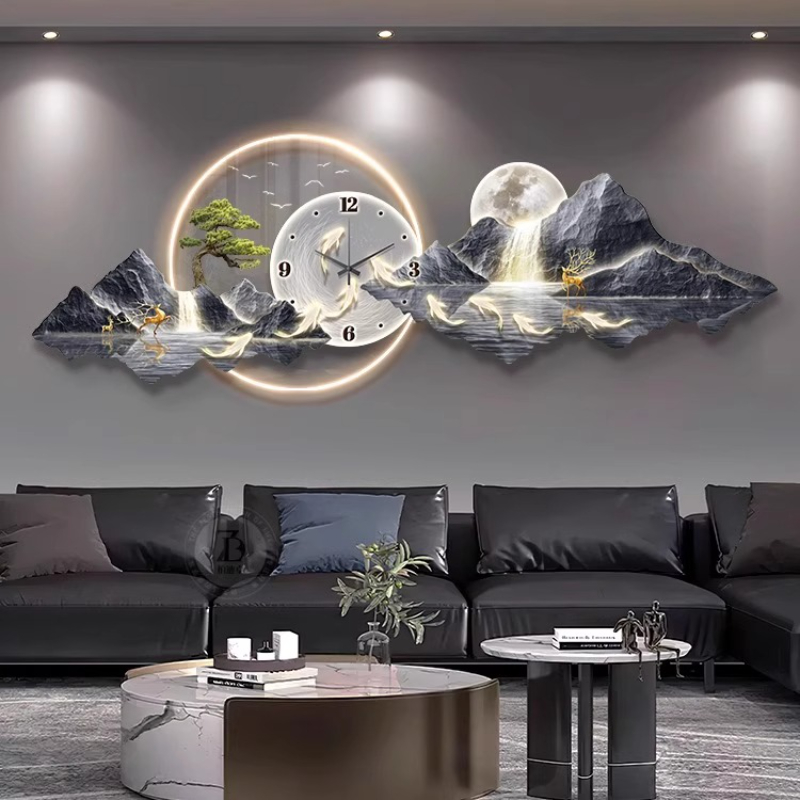 นาฬิกาแขวนผนังดีไซน์หรูหรา เงี - Interior Design Living Room And Kitchen บทวิจารณ์และราคา