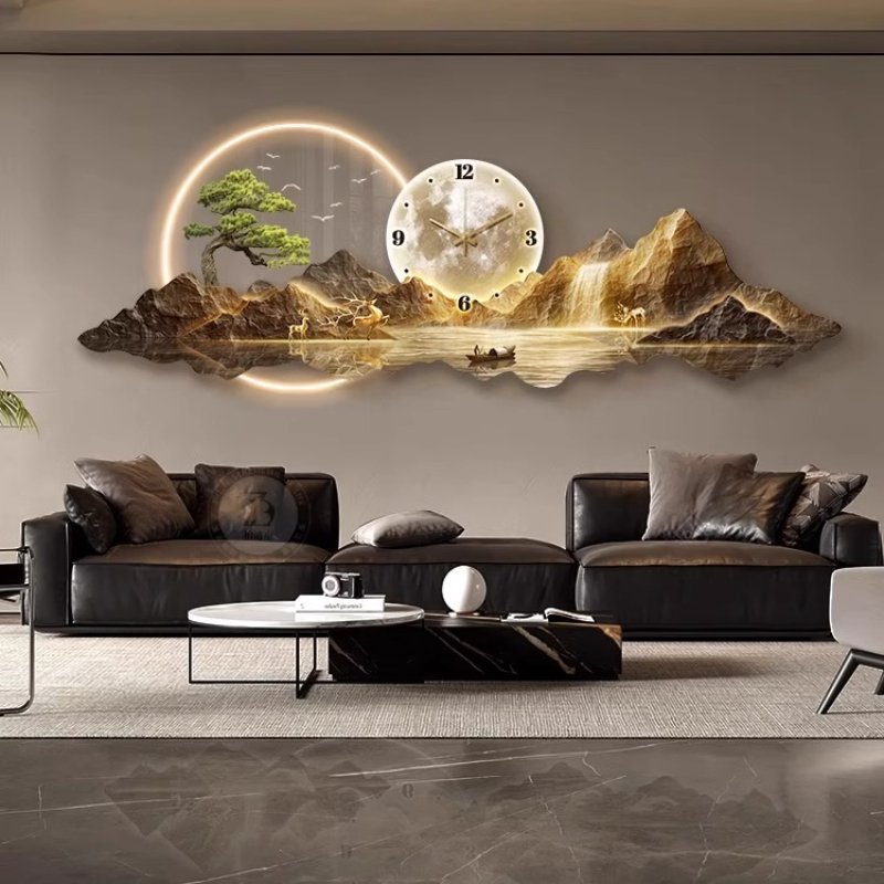นาฬิกาแขวนผนังดีไซน์หรูหรา เงี - Interior Design Living Room And Kitchen บทวิจารณ์และราคา