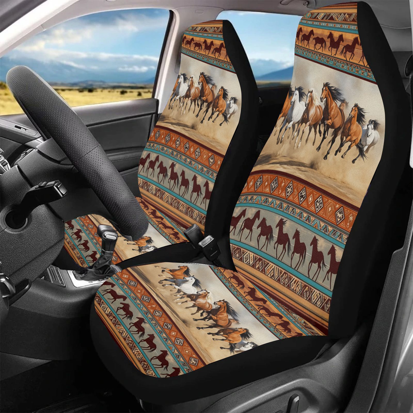 ผ้าคลุมเบาะรถยนต์ลายม้าและลายช - Interior Design Earth Tones บทวิจารณ์และราคา