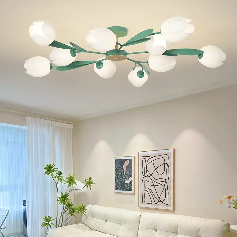 โคมไฟระย้าลายดอกไม้ โคมไฟเพดาน - Interior Design Living Room And Kitchen บทวิจารณ์และราคา